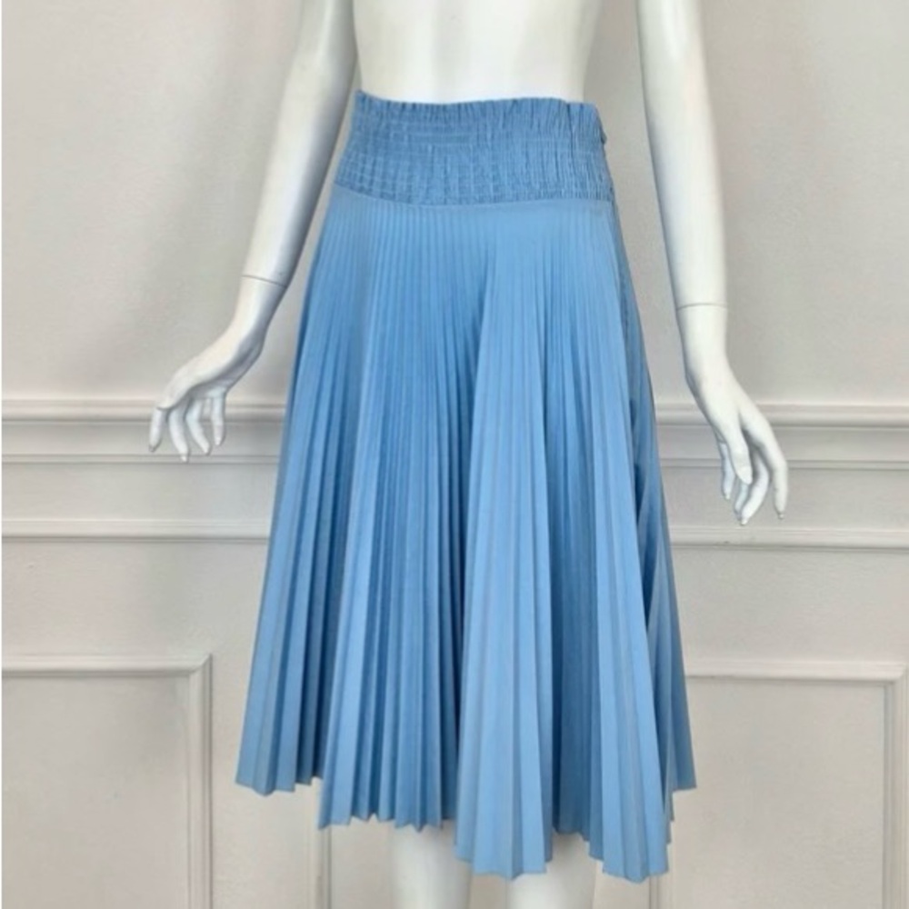 Prada Authentic Elegant Blue Pleated Skirt